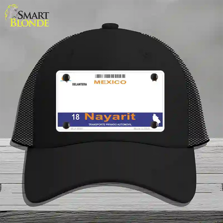 Nayarit Mexico Novelty License Plate Hat Mesh / Black