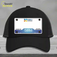 Puebla Mexico Novelty License Plate Hat Mesh / Black