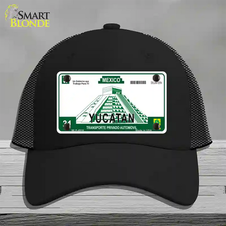 Yucatan Mexico Novelty License Plate Hat Mesh / Black