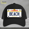 Beach California Novelty License Plate Hat Mesh / Black