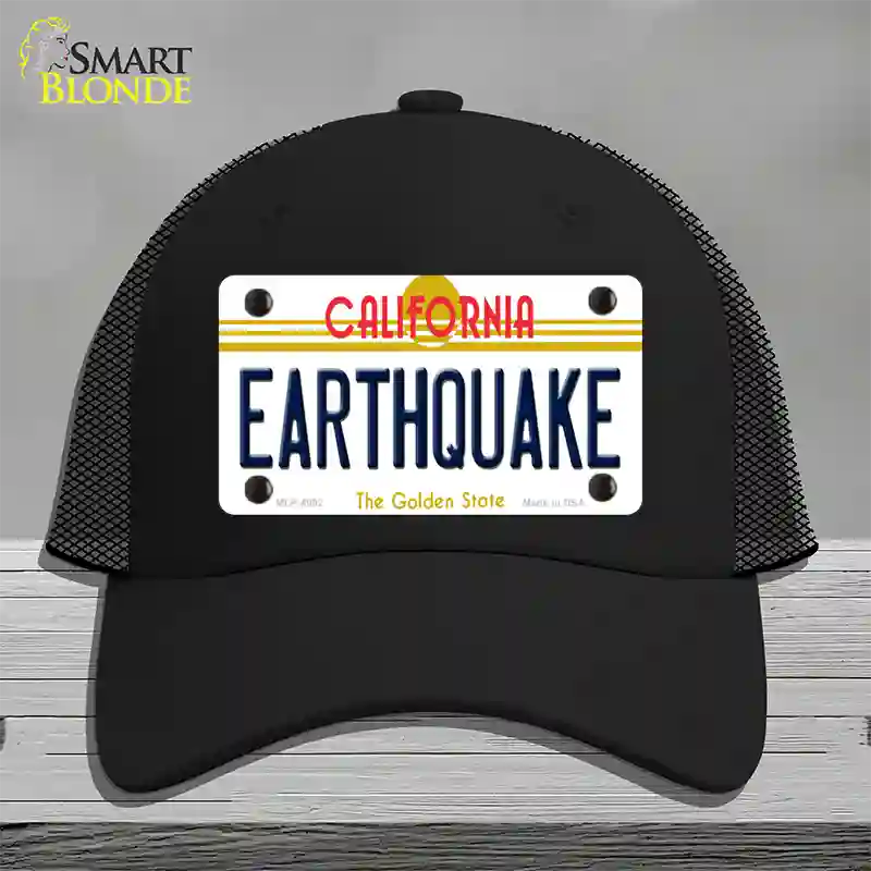 Earthquake California Novelty License Plate Hat Mesh / Black