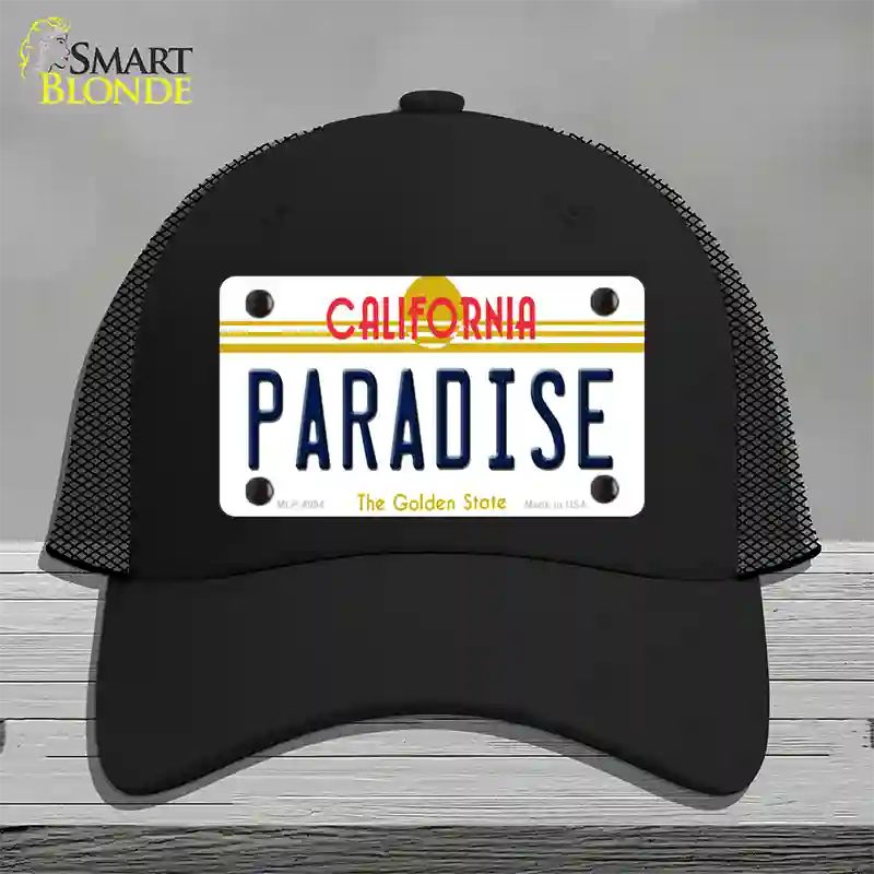 Paradise California Novelty License Plate Hat Mesh / Black