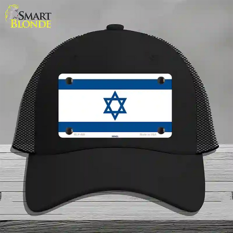 Israel Flag Novelty License Plate Hat Mesh / Black