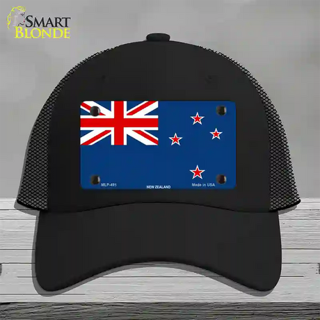 New Zealand Flag Novelty License Plate Hat Mesh / Black