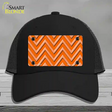 Orange Light Orange Large Chevron Novelty License Plate Hat Mesh / Black