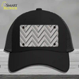 Grey Light Grey Large Chevron Novelty License Plate Hat Mesh / Black