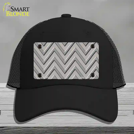 Grey Light Grey Large Chevron Novelty License Plate Hat Mesh / Black