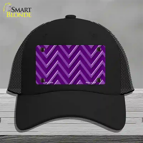 Purple Light Purple Large Chevron Novelty License Plate Hat Mesh / Black