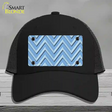 Light Blue Lighter Blue Large Chevron Novelty License Plate Hat Mesh / Black