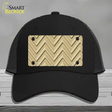 Gold Light Gold Large Chevron Novelty License Plate Hat Mesh / Black