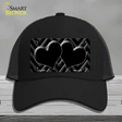 Black Light Black Chevon Heart Center Novelty License Plate Hat Mesh / Black