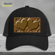 Brown Light Brown Heart Large Chevron Novelty License Plate Hat Mesh / Black