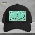 Mint Light Mint Heart Large Chevron Novelty License Plate Hat Mesh / Black