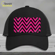 Pink Black Large Chevron Novelty License Plate Hat Mesh / Black