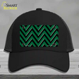 Green Black Large Chevron Novelty License Plate Hat Mesh / Black