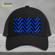 Blue Black Large Chevron Novelty License Plate Hat Mesh / Black