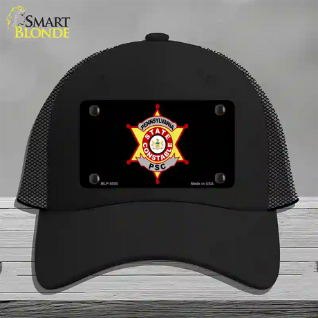 PA Constable Star Novelty License Plate Hat Mesh / Black