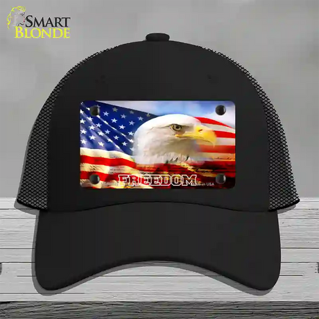 Freedom Bald Eagle Novelty License Plate Hat Mesh / Black