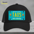 Taos Teal New Mexico Novelty License Plate Hat Mesh / Black