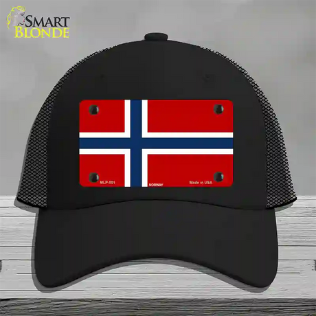 Norway Flag Novelty License Plate Hat Mesh / Black