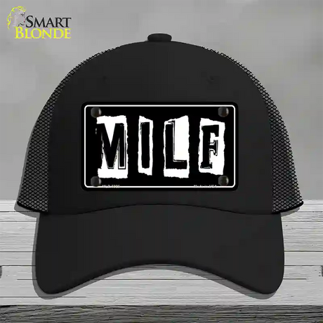 M.I.L.F Black Novelty License Plate Hat Mesh / Black