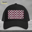 Maroon Grey Chevron Novelty License Plate Hat Mesh / Black