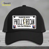 Philly Rican Puerto Rico Novelty License Plate Hat Mesh / Black