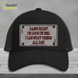 Im Good In Bed Novelty License Plate Hat Mesh / Black