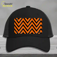 Orange Black Chevron Novelty License Plate Hat Mesh / Black