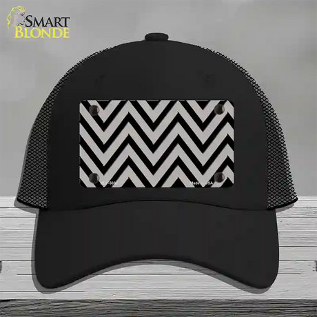 Grey Black Chevron Novelty License Plate Hat Mesh / Black