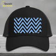 Light Blue Black Chevron Novelty License Plate Hat Mesh / Black