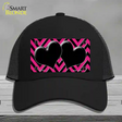 Pink Black Chevon Hearts Novelty License Plate Hat Mesh / Black