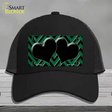 Green Black Chevon Hearts Novelty License Plate Hat Mesh / Black