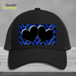 Blue Black Chevon Hearts Novelty License Plate Hat Mesh / Black