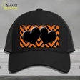 Orange Black Chevon Hearts Novelty License Plate Hat Mesh / Black