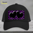 Purple Black Chevon Hearts Novelty License Plate Hat Mesh / Black