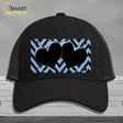 Light Blue Black Chevon Hearts Novelty License Plate Hat Mesh / Black