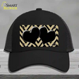 Gold Black Chevon Hearts Novelty License Plate Hat Mesh / Black