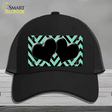 Mint Black Chevon Hearts Novelty License Plate Hat Mesh / Black