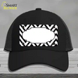 White Black Chevron Scallop Novelty License Plate Hat Mesh / Black