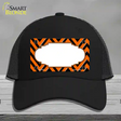 Orange Black Chevron Scallop Novelty License Plate Hat Mesh / Black