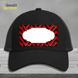 Red Black Chevron Scallop Novelty License Plate Hat Mesh / Black