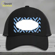 Light Blue Black Chevron Scallop Novelty License Plate Hat Mesh / Black