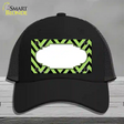 Lime Green Black Chevron Scallop Novelty License Plate Hat Mesh / Black