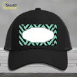 Mint Black Chevron Scallop Novelty License Plate Hat Mesh / Black