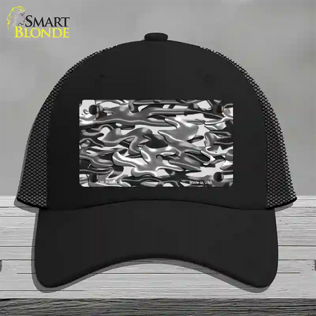 Grey Camouflage Novelty License Plate Hat Mesh / Black