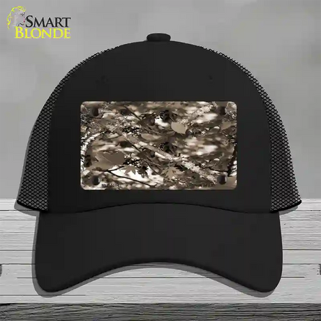 Leaf Camouflage Novelty License Plate Hat Mesh / Black