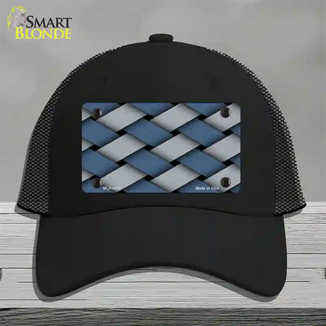 Weave Blue & Gray Novelty License Plate Hat Mesh / Black