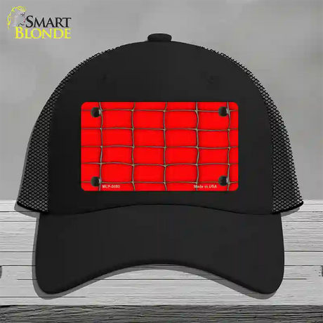 Web Red Novelty License Plate Hat Mesh / Black