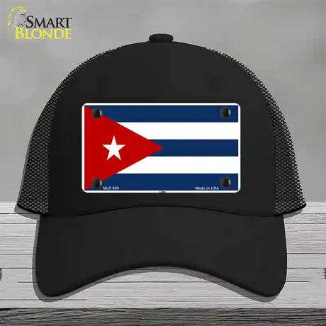 Cuba Flag Novelty License Plate Hat Mesh / Black